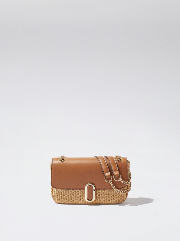 Bolsa de ombro de palha - Camel