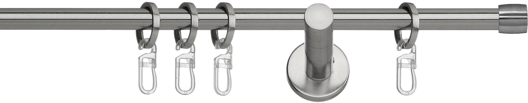 indeko Gardinenstange »Linz« 1 läufig-läufig Wunschmasslänge Komplett-Set inkl. Ringen und Montagematerial