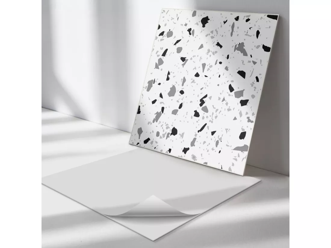 Panneaux muraux autocollants en vinyle imperméable - 4 x 50 x 50 cm - Modèle de pierre abstrait