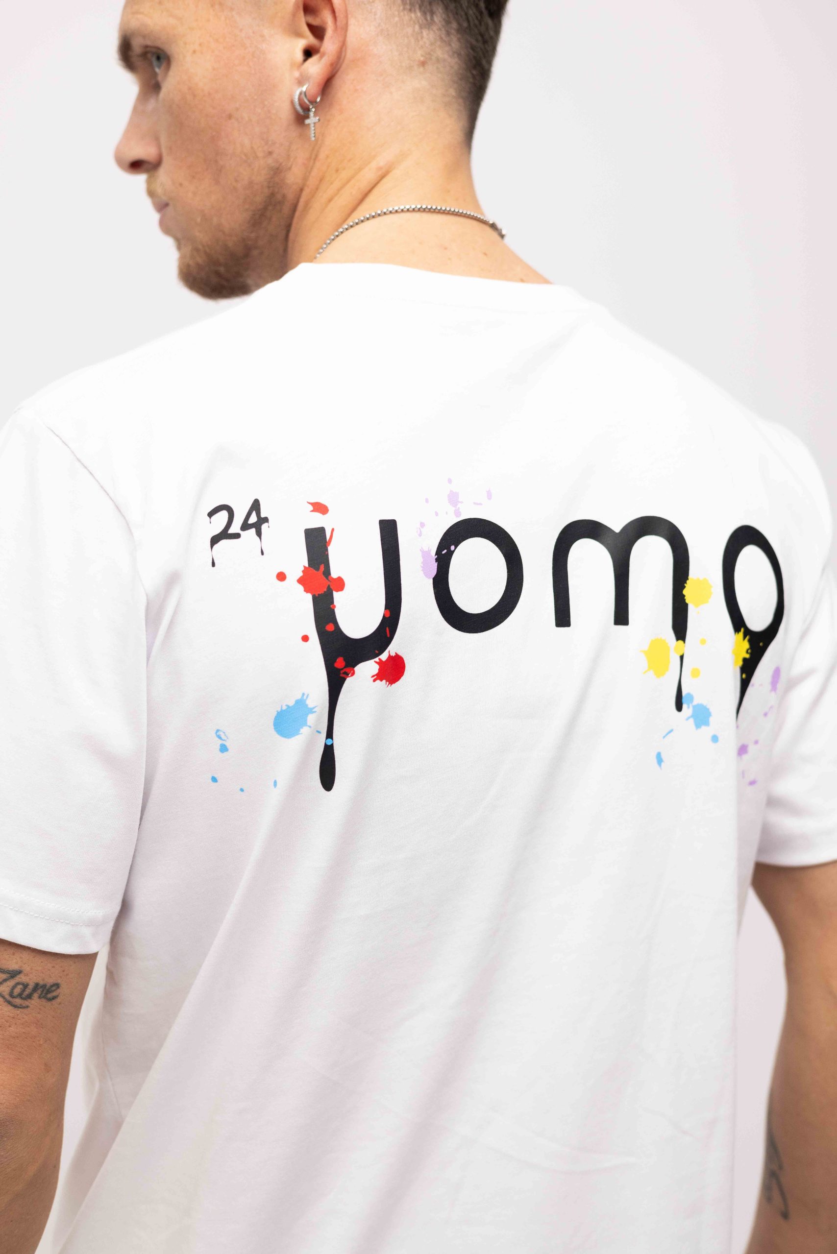 24 Uomo Paint T-shirt Wit