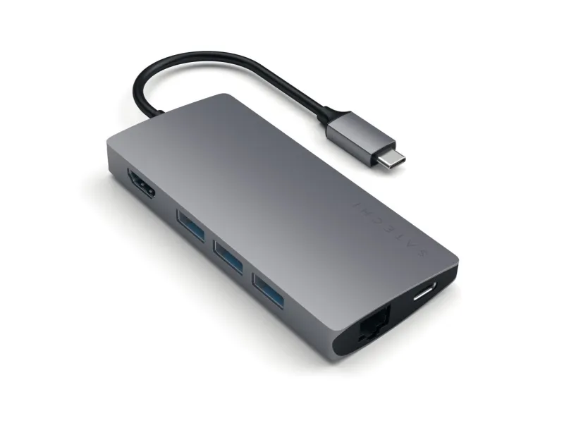 Satechi TYPE-C MULTI-PORT ADAPTER 4K WITH ETHERNET V2 - Dockingstation - USB-C / Thunderbolt 3 - HDMI - 1GbE