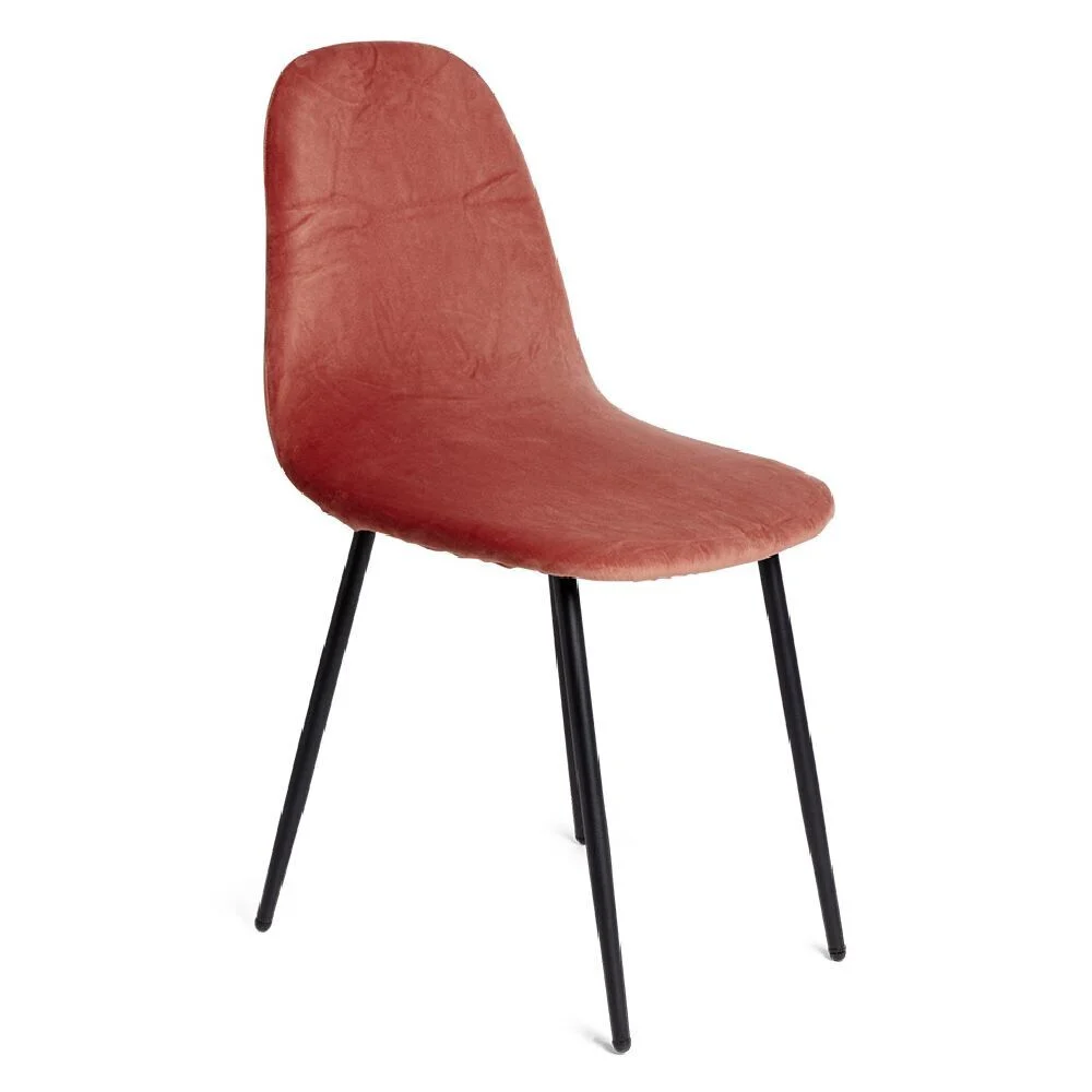 Housse de chaise velours extensible terracotta L45xP40xH45cm