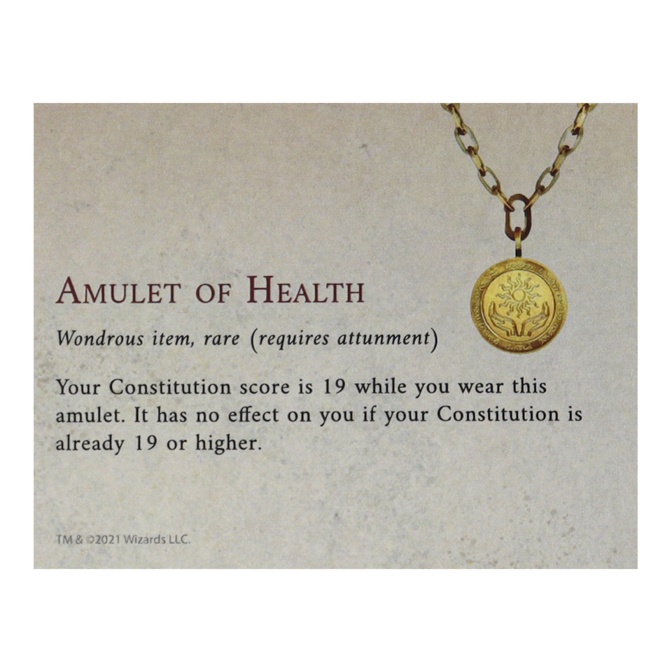 Dungeons & Dragons 24k Gold Plated Amulet of Health Medallion