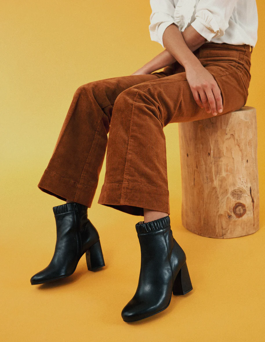 Bottines à talons Margaux - Cuir noir