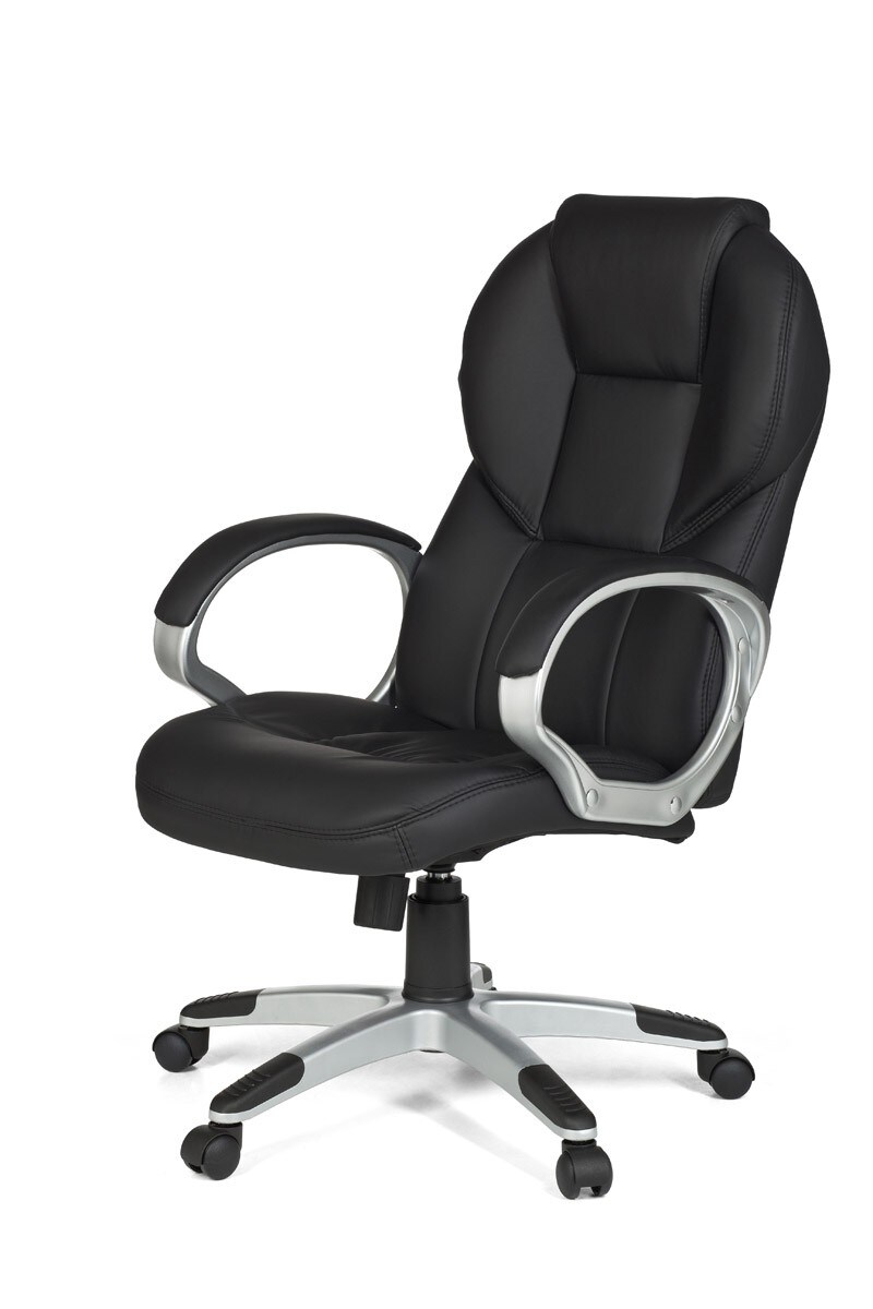KADIMA DESIGN Chefsessel PALERMO, Lendenwirbelstütze, Wippmechanik, Nylon-Fußkreuz, schwarz/braun