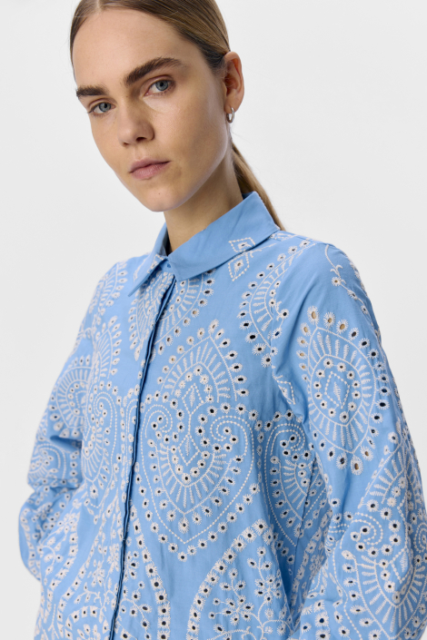 Object blauwe dames blouse