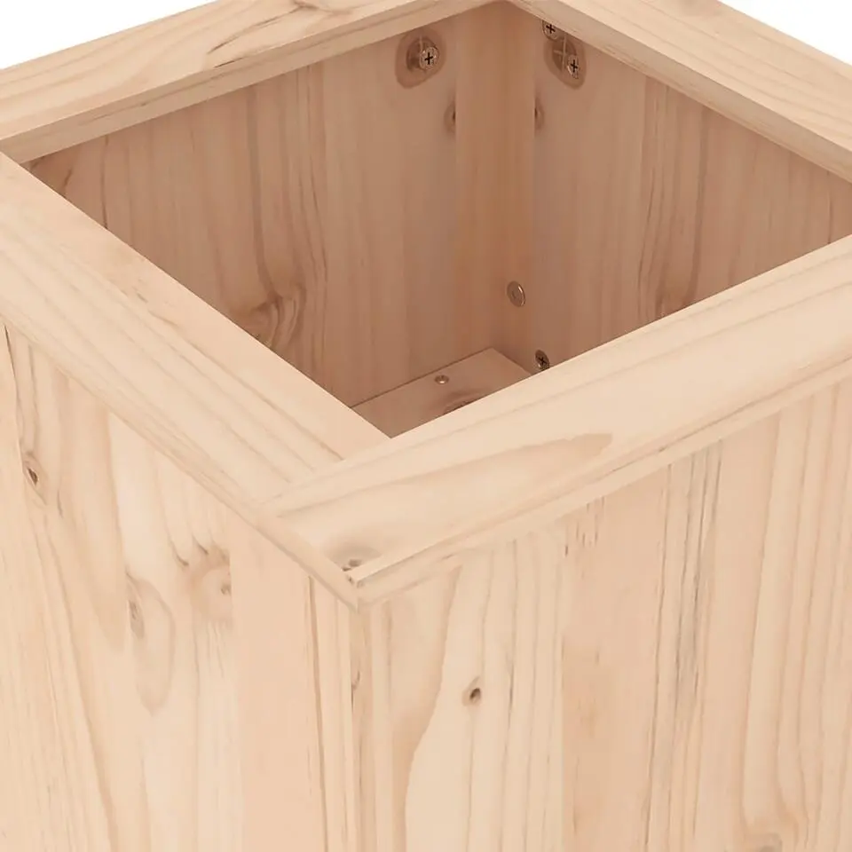 vidaXL -Tuinbank met plantenbakken - Naturel - Grenenhout - 184.5x39.5x56.5 cm