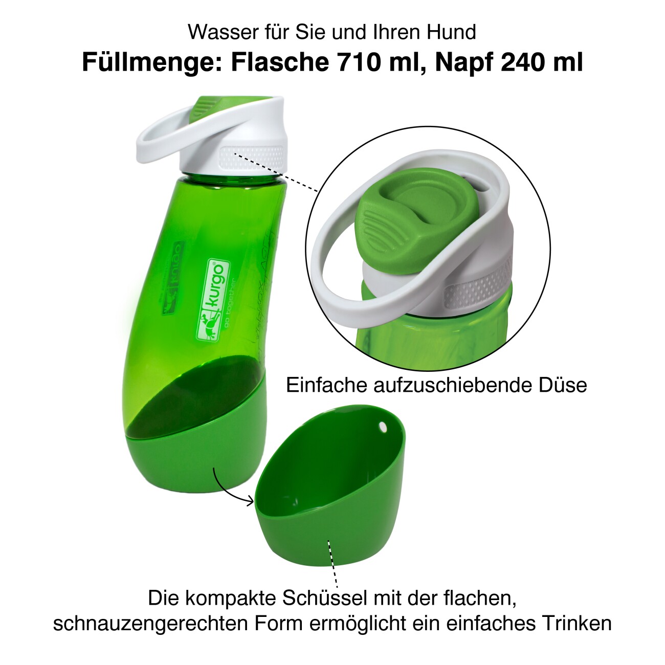 Kurgo Gourd Wasserflasche und -napf für Hunde