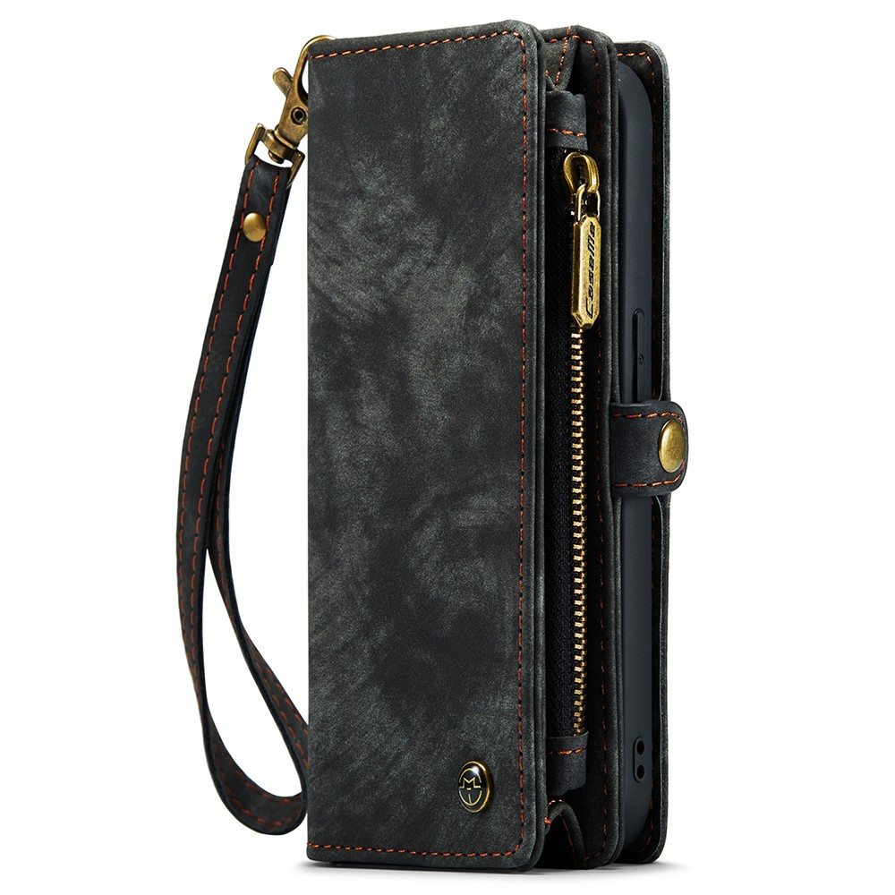 iPhone 15 Pro Max 2in1 Leder Tasche   Magnet Hardcase Karten Etui - Schwarz