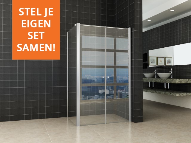 Douchecabine met pendeldeuren samenstellen