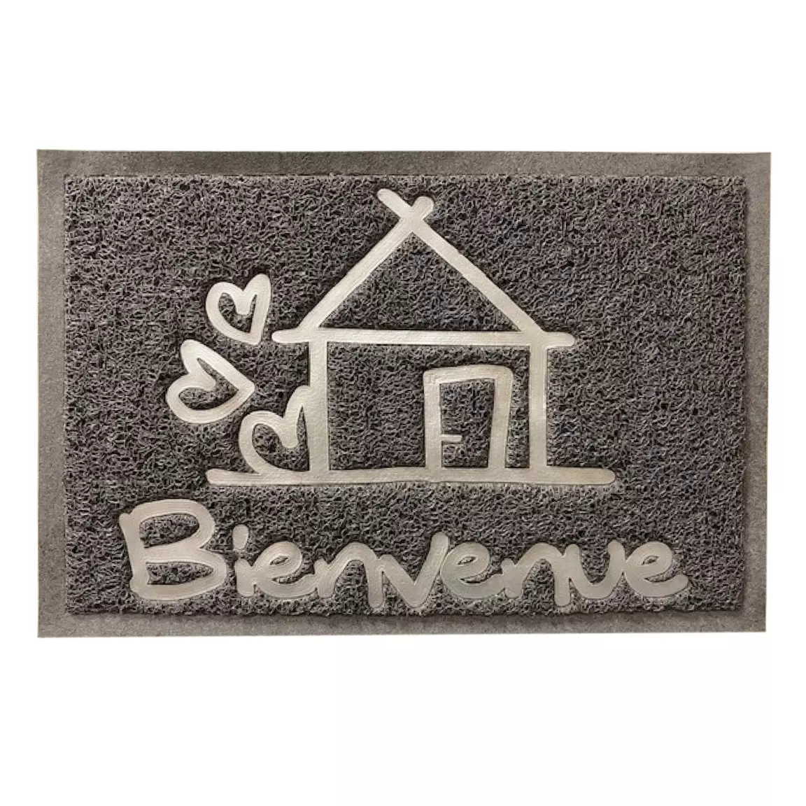 Tapis d'entrée antidérapant (40 x 60 cm) Bienvenue Gris