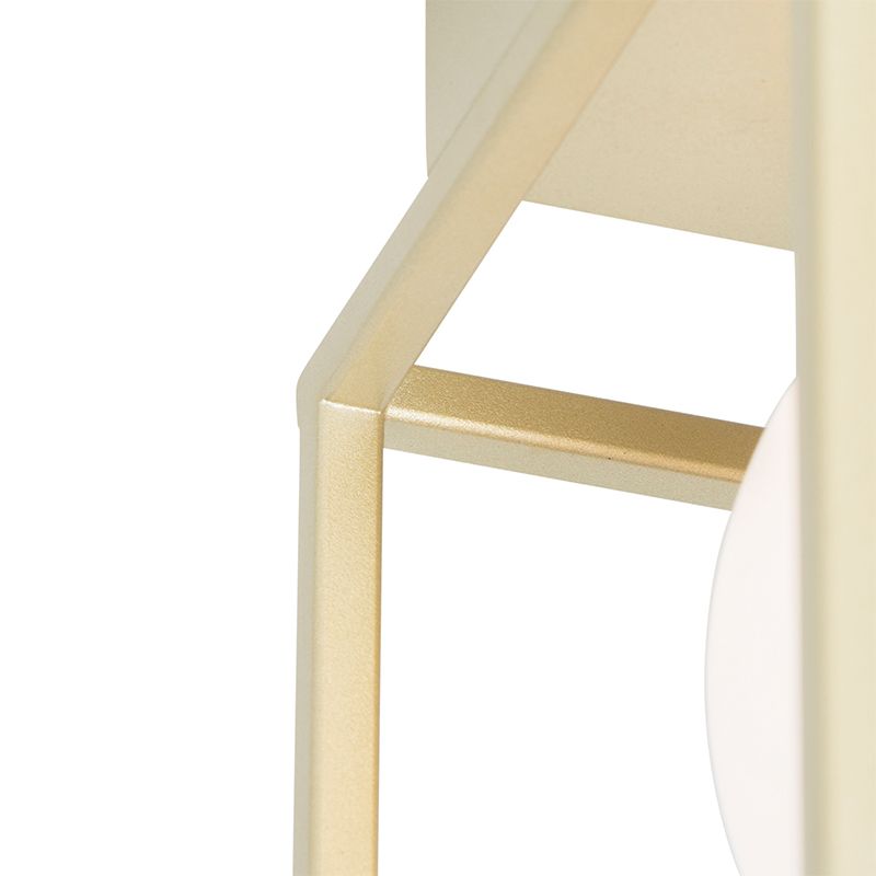 Design plafondlamp goud met wit glas - Aniek