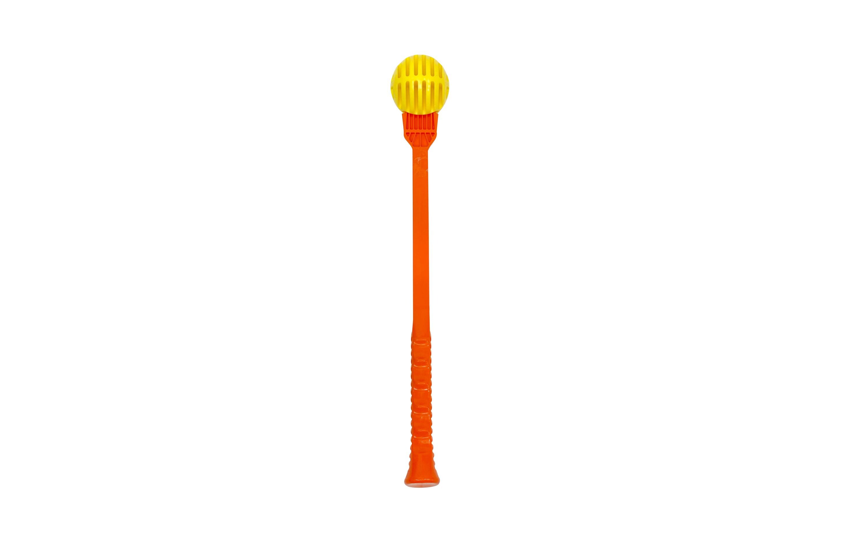 Hunde-Spielzeug Flingerz Ball mit Launcher, Orange/GelbWurf-Hundespielzeug