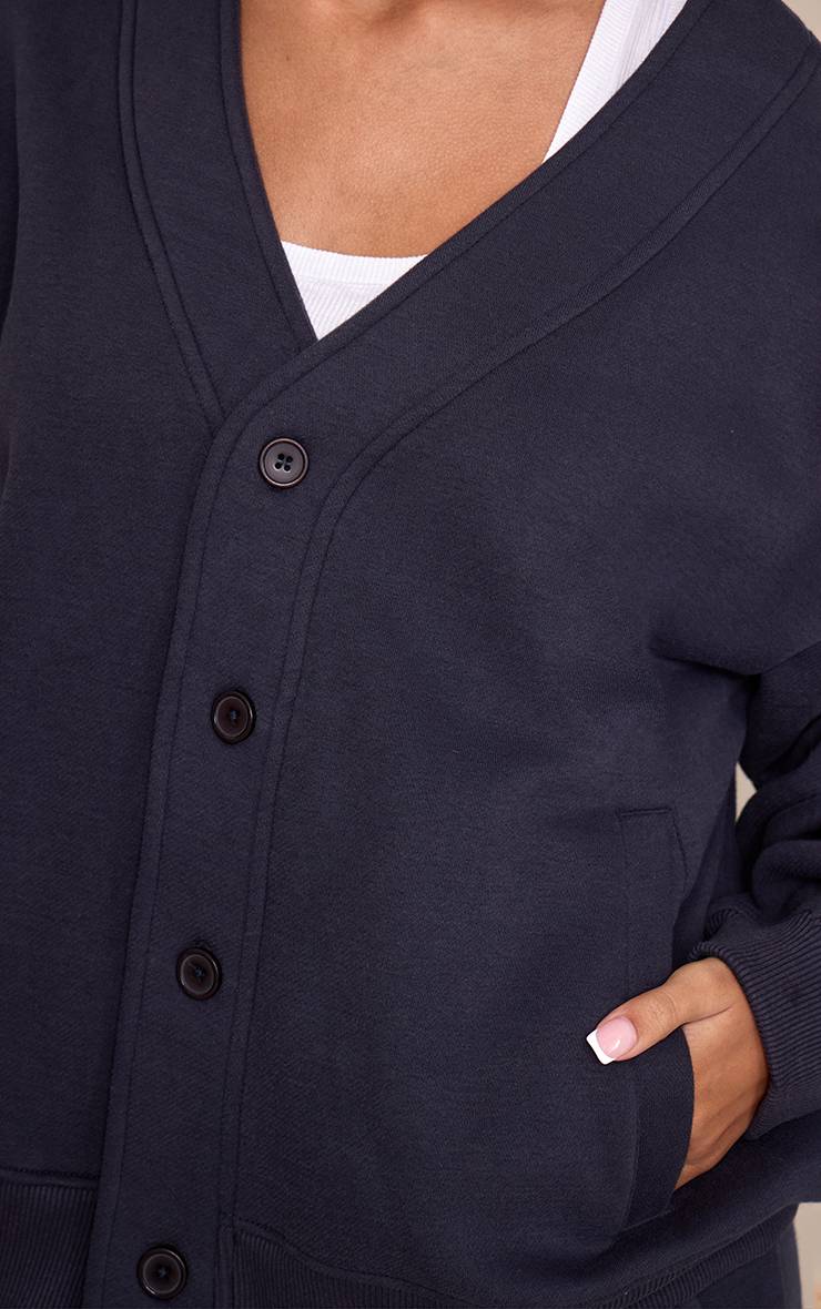 Bleu Marine Sweat Petite Avec Boutons Et Poches Latérales
