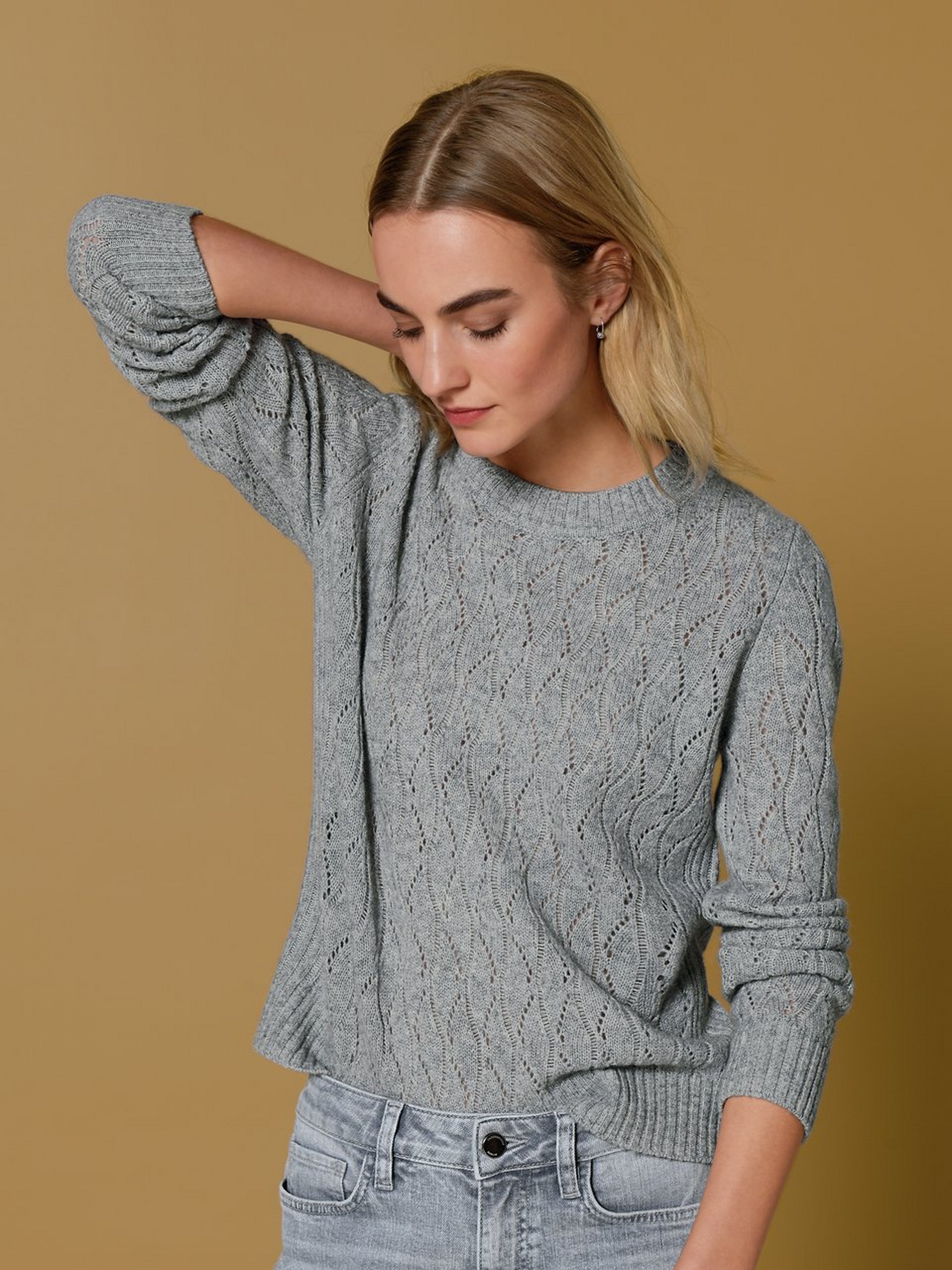 Rundhals-Pullover aus Schurwolle und Kaschmir