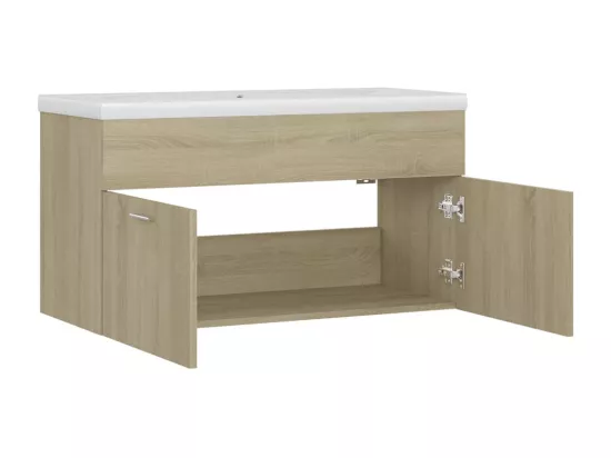 Armoire d'évier et lavabo intégré Chêne sonoma Bois ingénierie