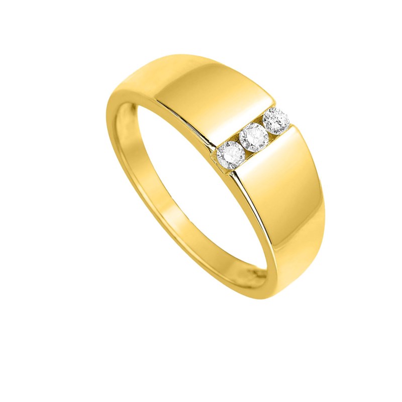 Bague Femme - Or 18 Carats - Diamant 0,12 Carats