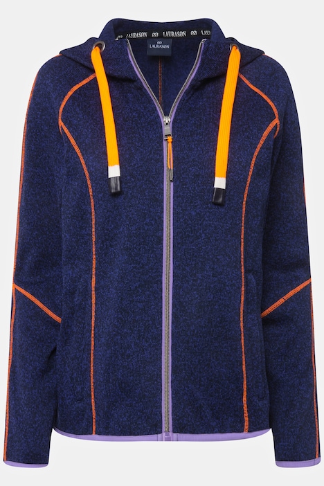 Strickfleece-Jacke, Kapuze, Zipper, Langarm, OEKO-TEX