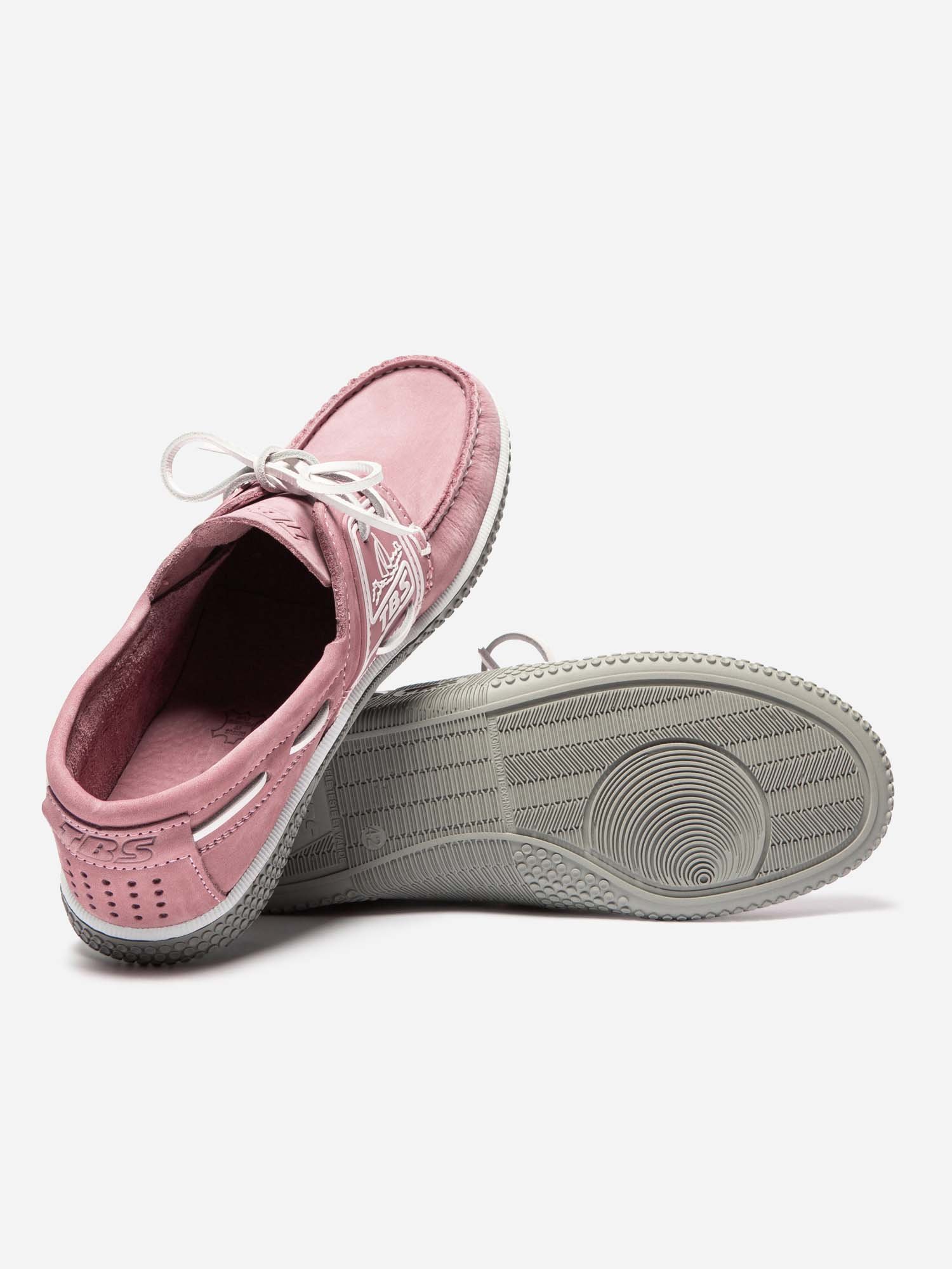 Chaussures Bateau Homme Cuir Nubuck Rose