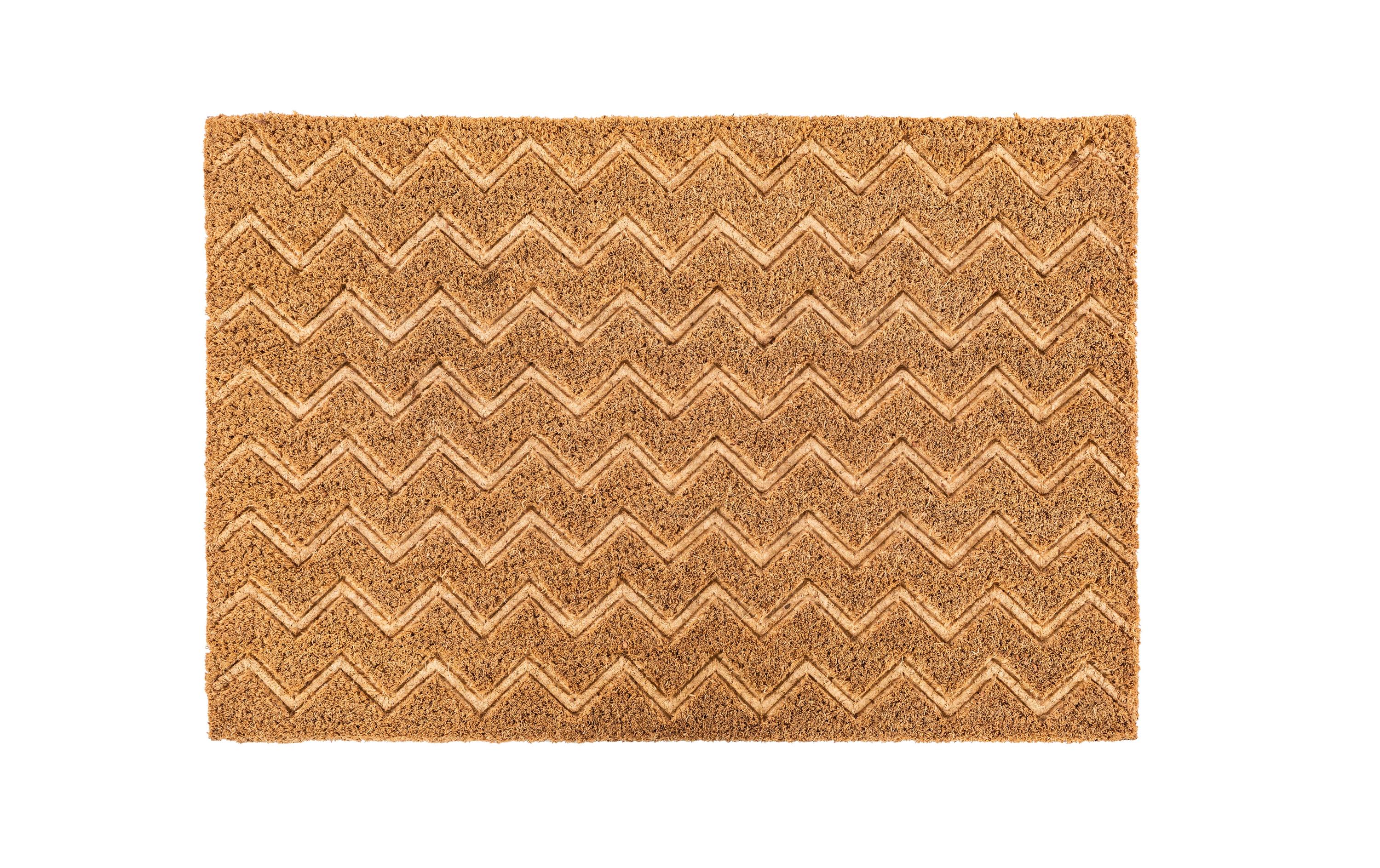 Fussmatte Kokos Chevron 60 cm x 40 cmTürvorleger aus Naturfaser im skandinavischen Stil
