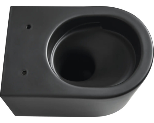 Jungborn wandclosetset ONE 53, randloos, matzwart, met toiletzitting met Turbo-Flush-technologie