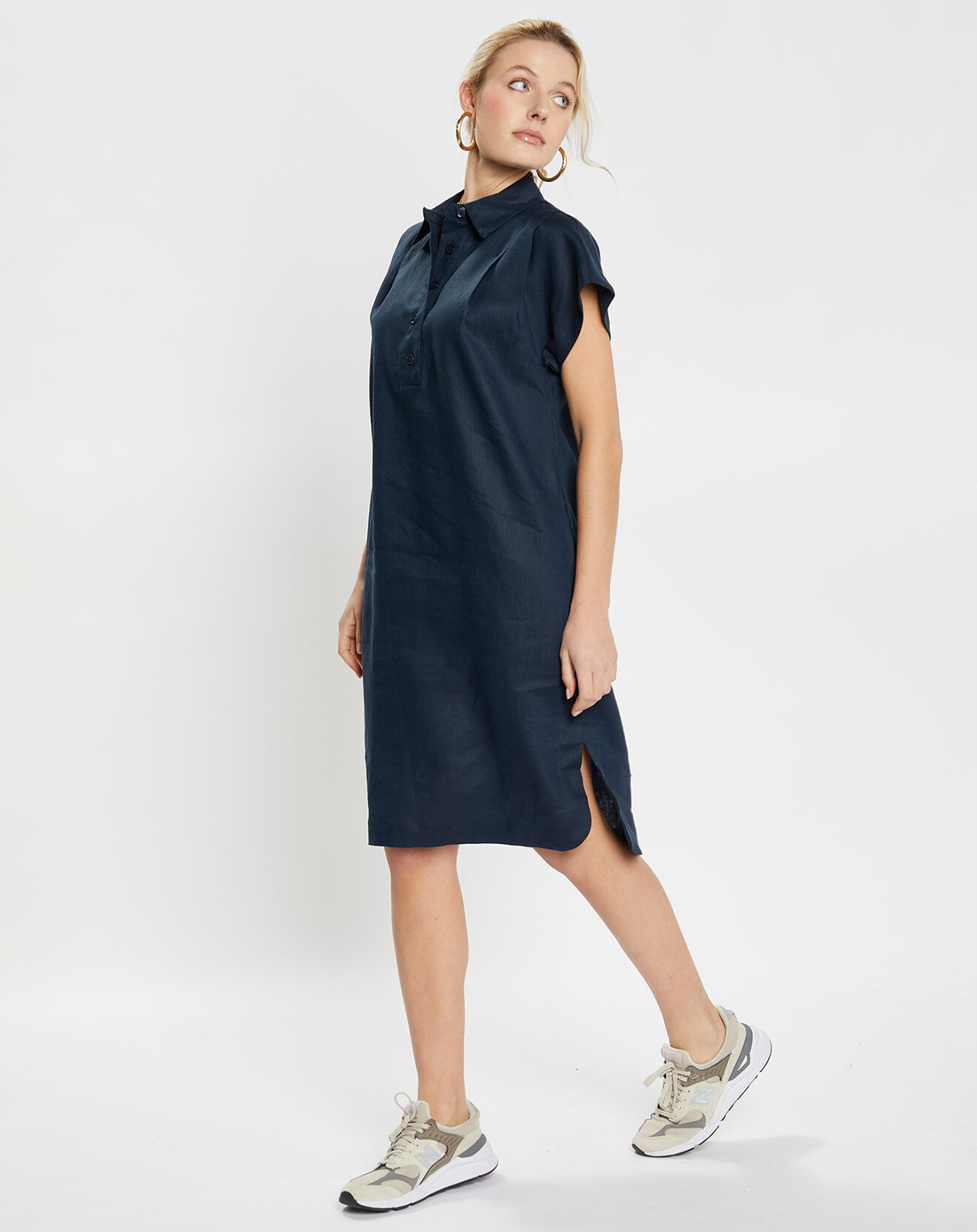 Jodhpur Robe droite Mava 100% Lin bleu nuit