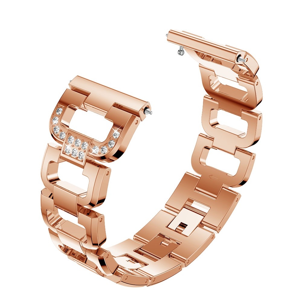 Fitbit Versa / Versa 2 / Versa Lite Edelstahl Schmuckarmband mit Glitzersteinen - Roségold