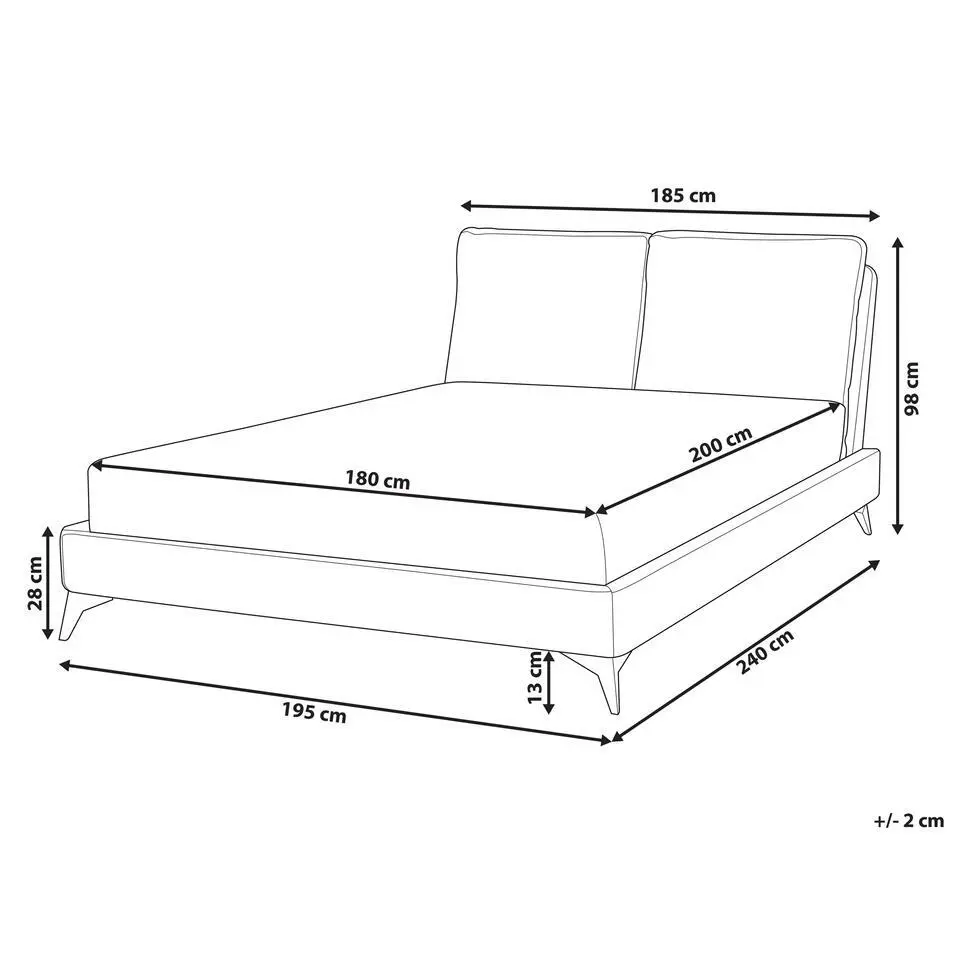 MELLE - Tweepersoonsbed - Oranje - 180 x 200 cm - Fluweel