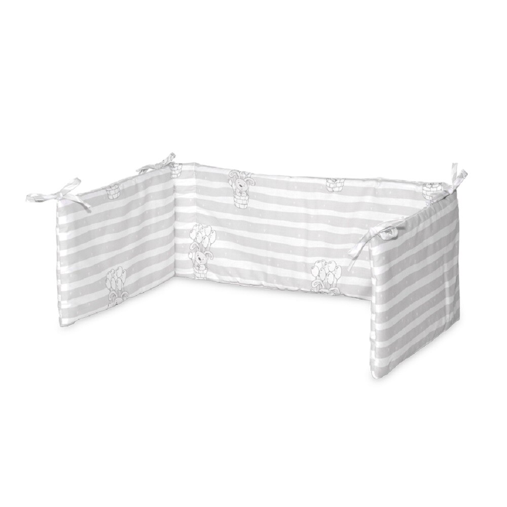 Lorelli Babybett-Nestchen L 145 x B 27 cm, Bettumrandung aus 100% Baumwolle hellgrau
