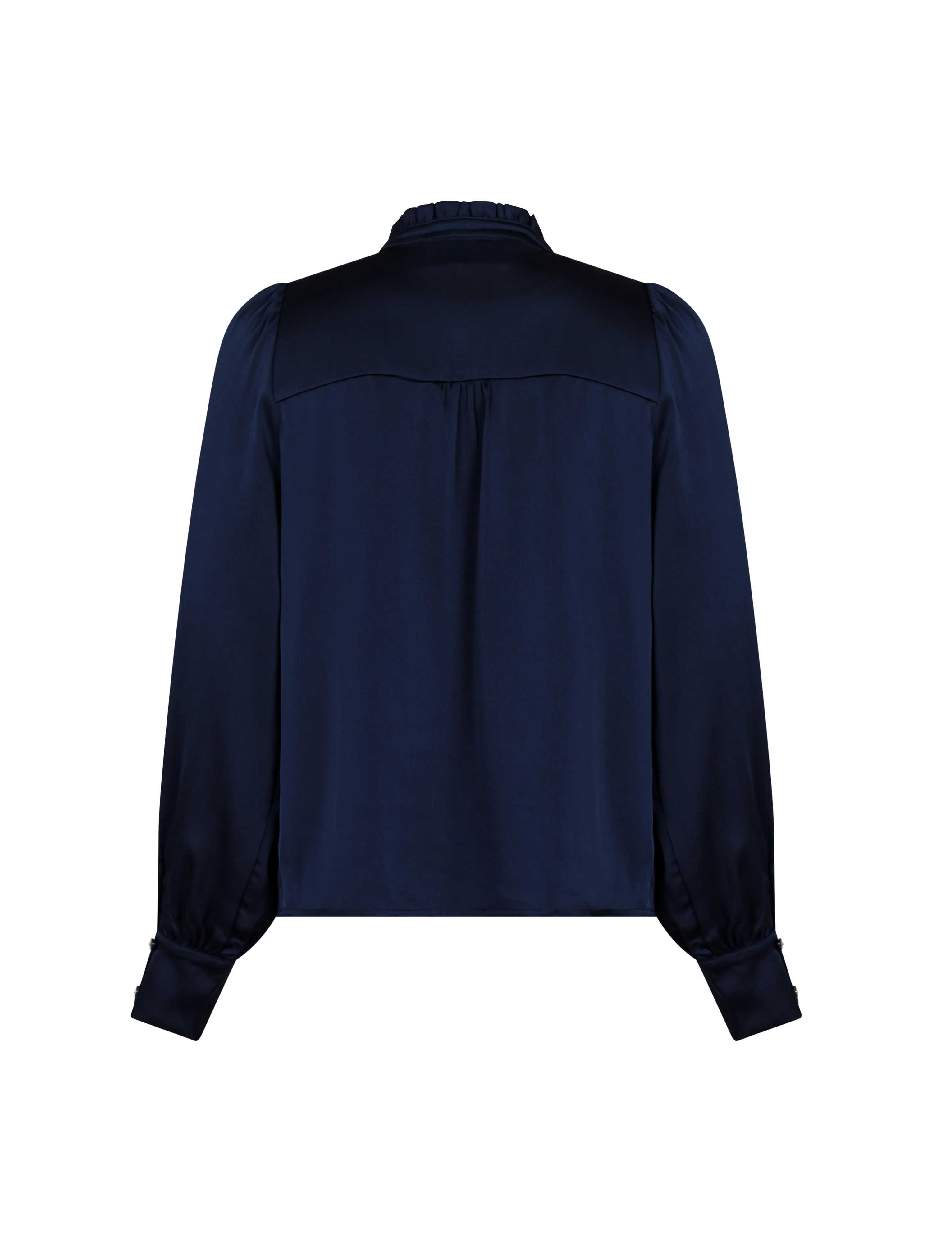 Neo Noir  Massima Drapy Satin bluse - mørkeblå