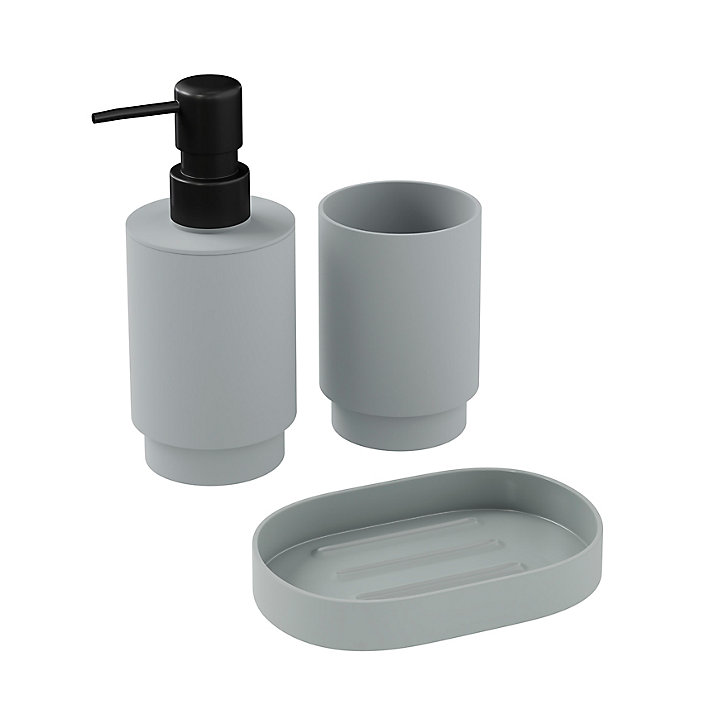 Gobelet GoodHome Kina en polystyrène coloris gris minéral Ø7 x H.10 cm