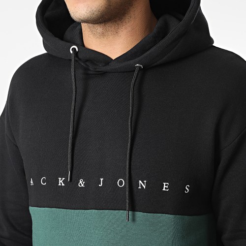 Sweat Capuche Copenhagen Blocking Noir Vert