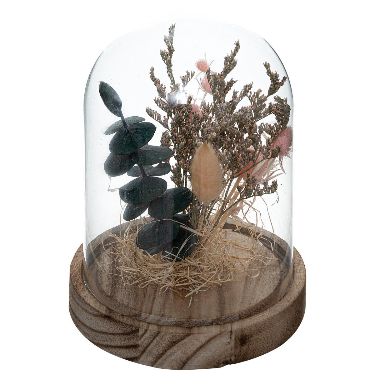 CLOCHE FLEUR SECHE HOUSE H.16.5CM