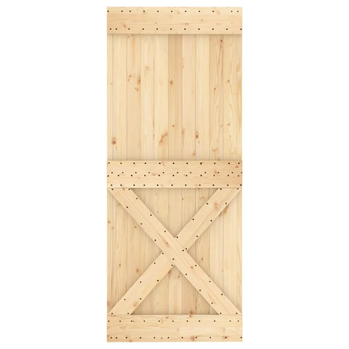 vidaXL Porte coulissante et kit de quincaillerie - 85x210 cm - Pin massif