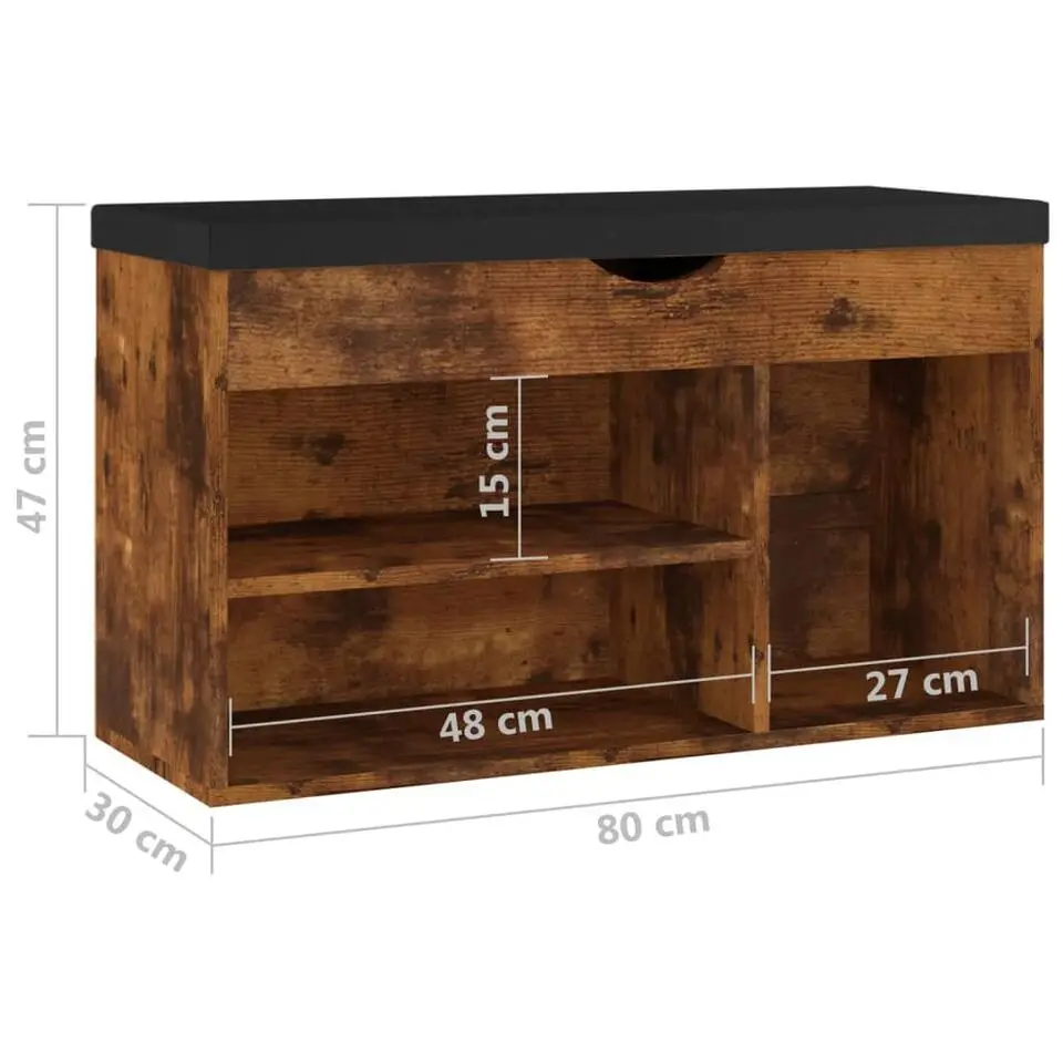 vidaXL - Schoenenbank - Bruin - Bewerkt hout