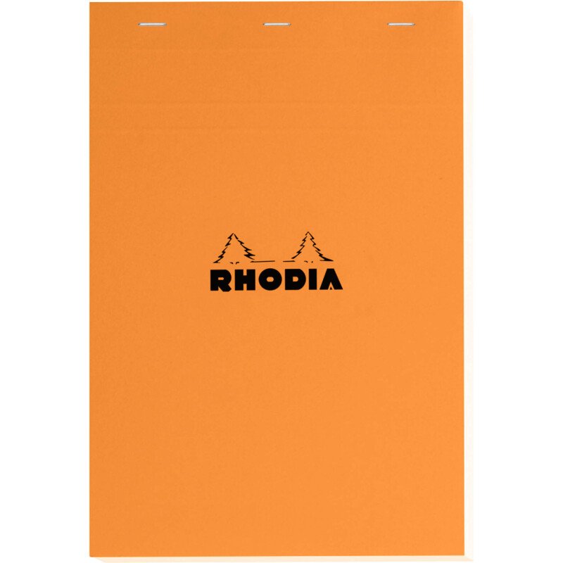 Bloc de bureau Rhodia 21 x 29,7 agrafé orange n°18 - 5 x 5 - 80 feuilles