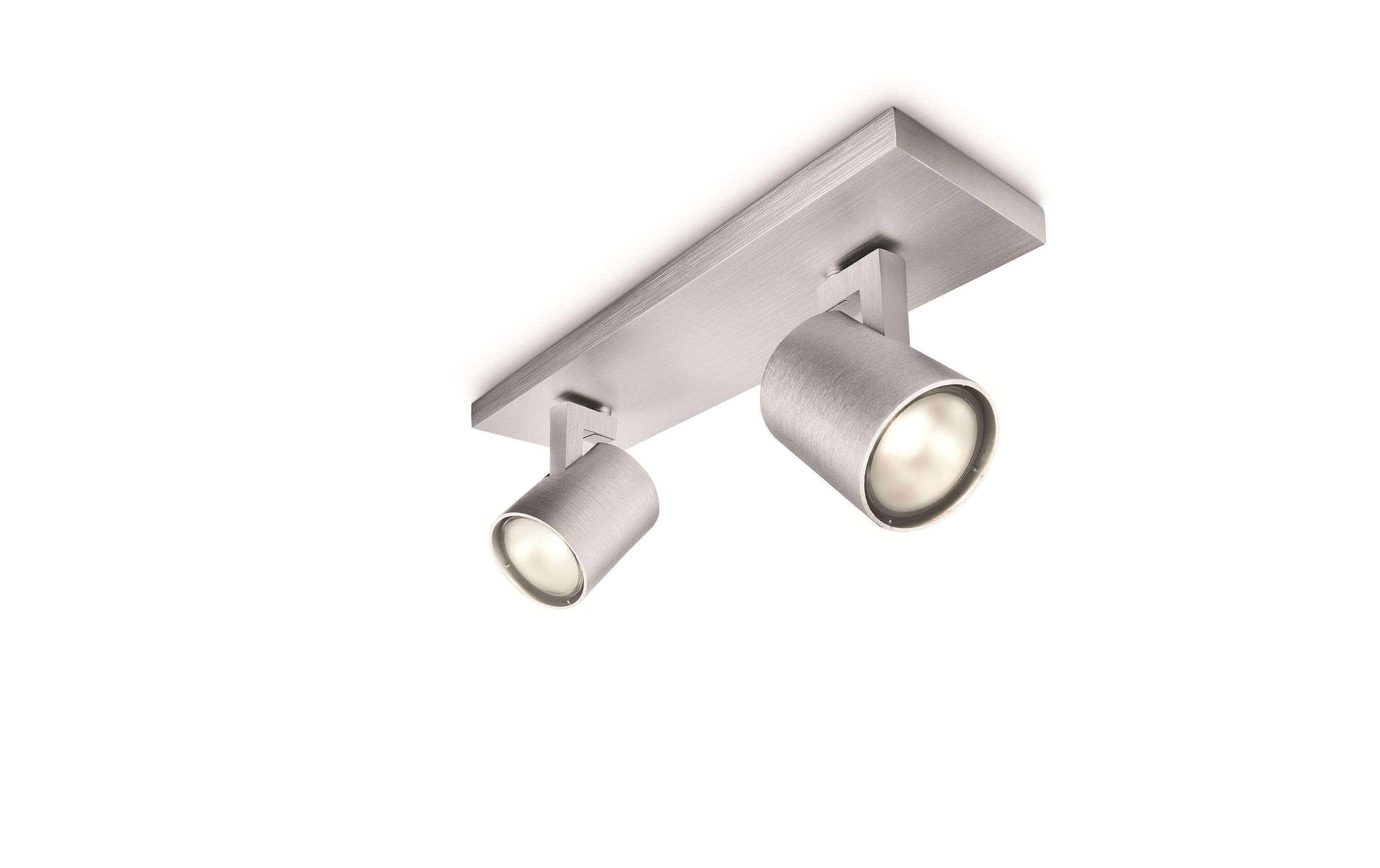 Aufbauspot Runner, 2 x GU10, 20 W, SilberMyLiving Aufbauleuchte mit beweglichem Leuchtenkopf