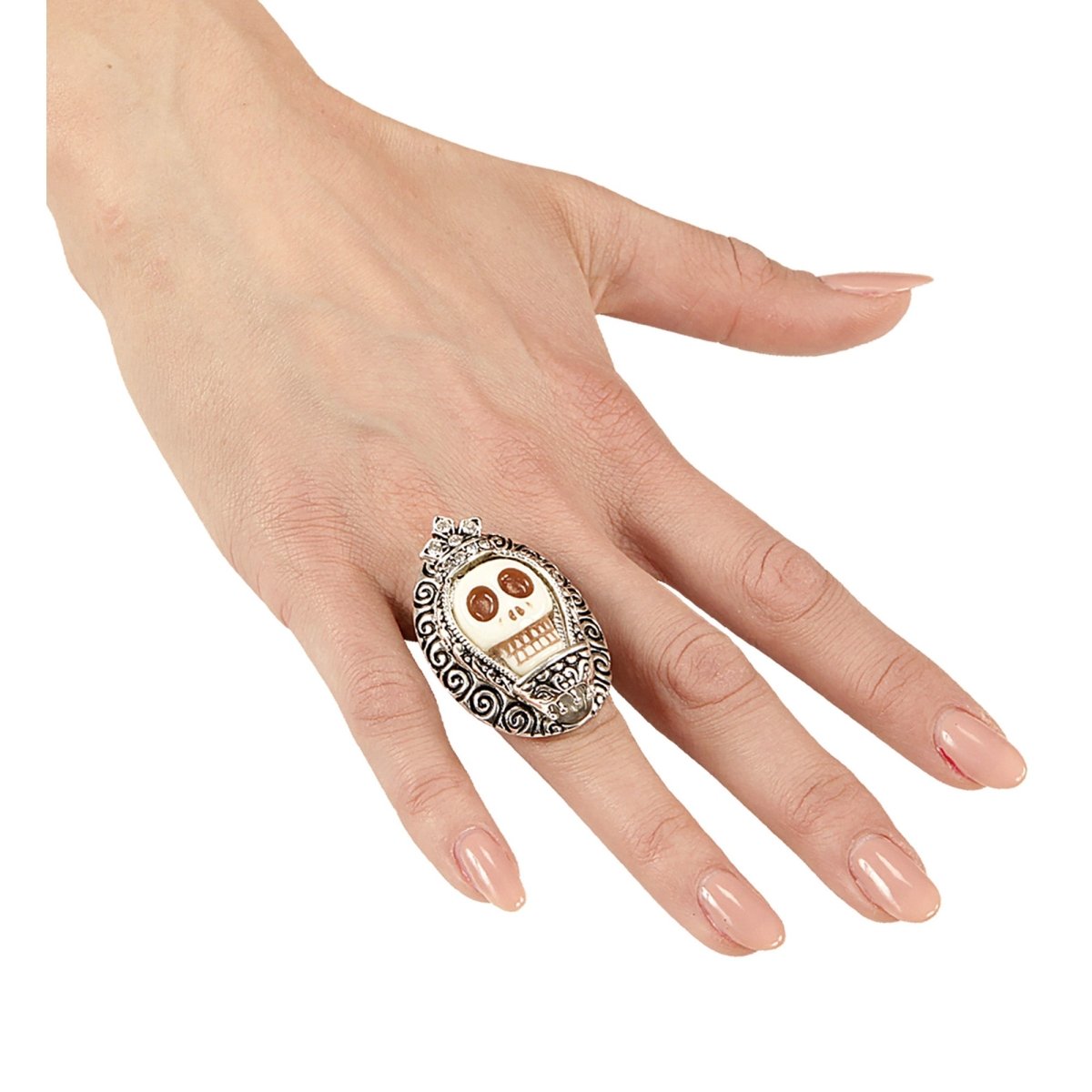 Halloween Ring Zilver Schedel