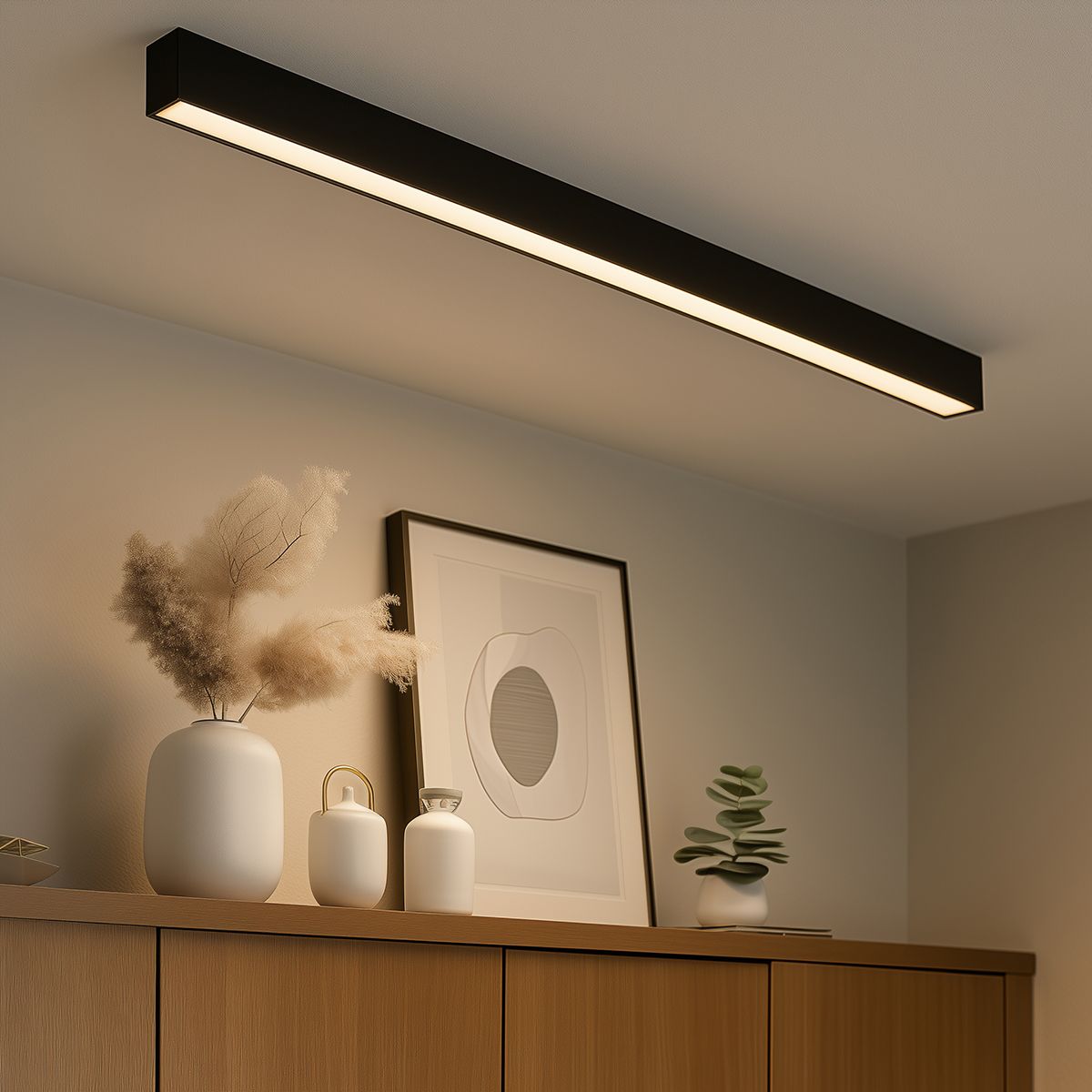 Plafondlamp zwart incl. LED 3-staps dimbaar 2700-4000K met dipswitch - Keane