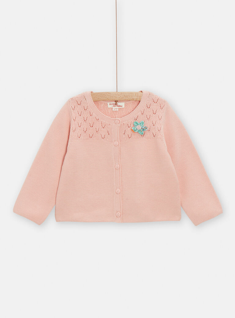 Cardigan rose pour bébé fille