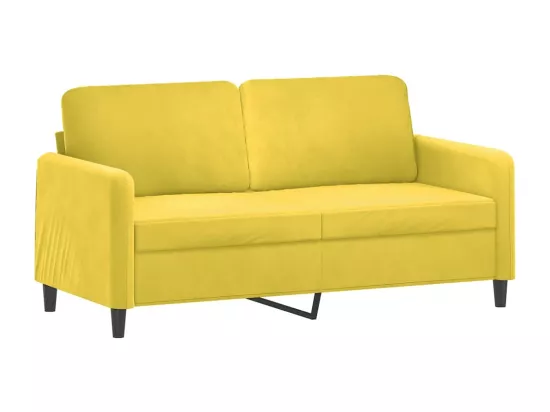 Ensemble de canapés 3 pièces avec coussins jaune velours