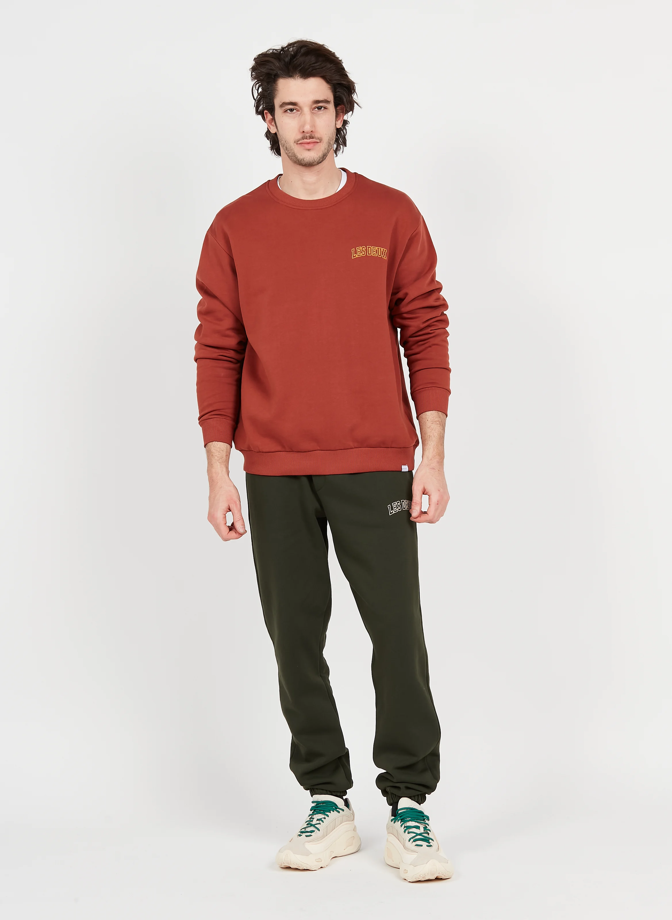 Sweat à col rond en coton| Marron