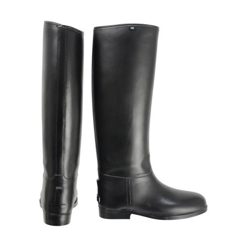 Botas de montaria altas e impermeáveis para adultos, pretas.