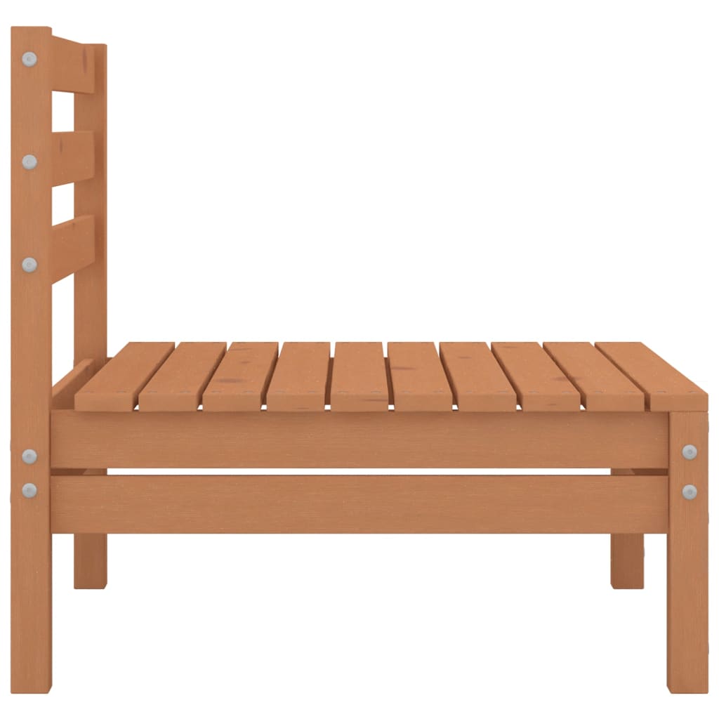 Salon de jardin meuble d'extérieur ensemble de mobilier 6 pièces marron miel bois de pin massif