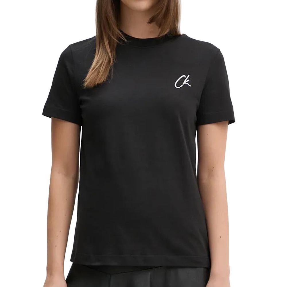 Calvin Klein Jeans T-shirt Noir Femme Calvin Klein Jeans Embroidered