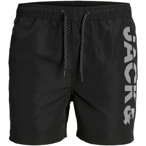 Jack & Jones - 12225967 JPSTFIJI JJSWIM SPLICELOGO LY SN BLACK Negro