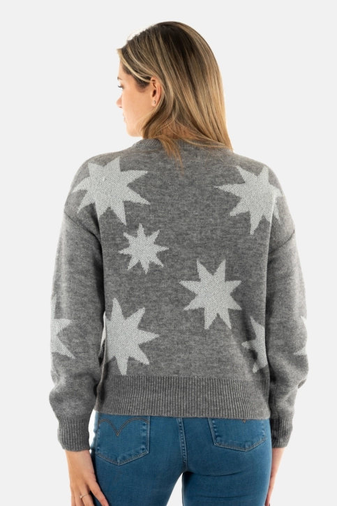 Pull hiver only rosie medium grey melange silver glitter