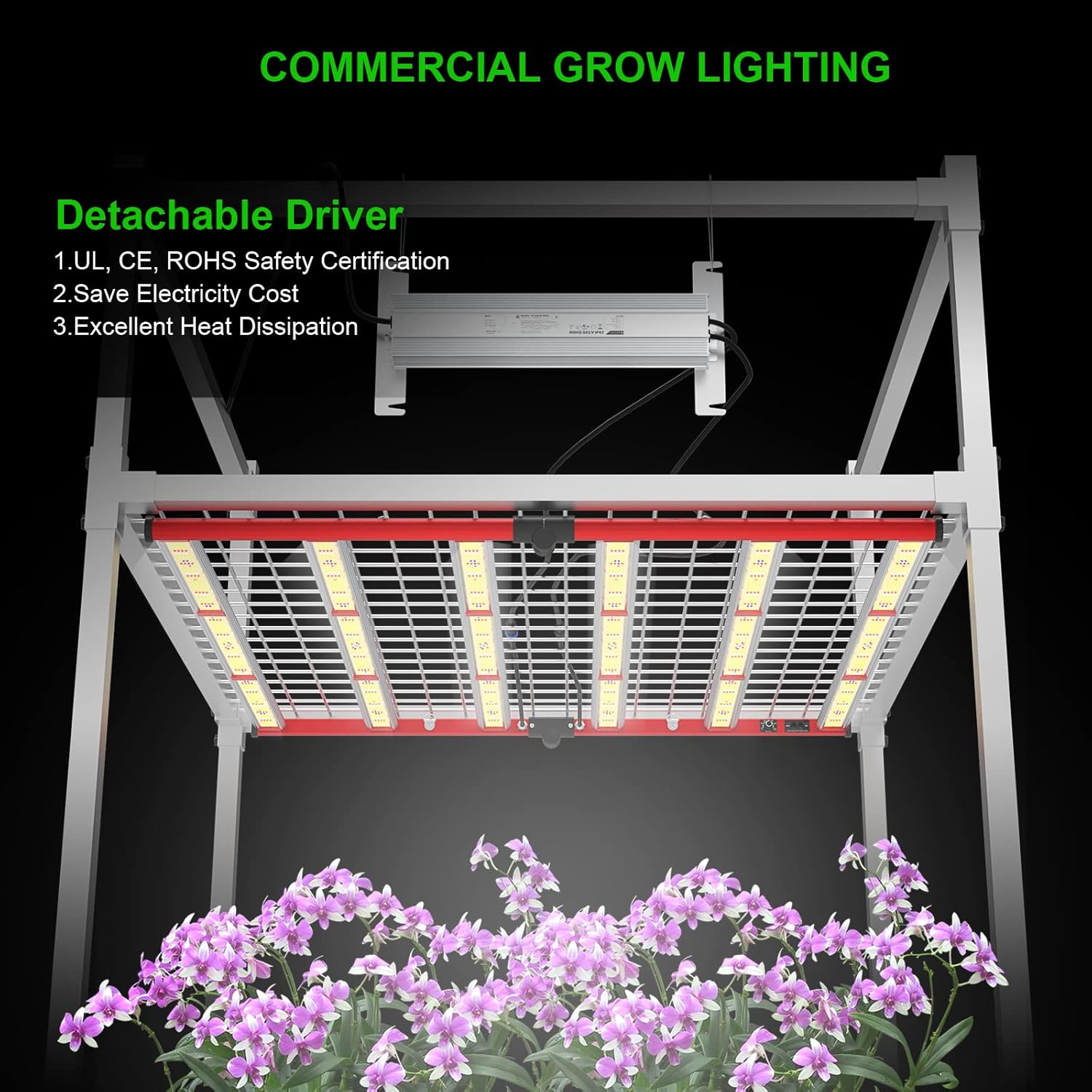 AGLEX 600W LED Grow Lights, Full Spectrum Grow Light with UV IR, Daisy Chain Plant Bar Style Grow Light Foldable & Dimmable for Indoor Growing Commercial Hydroponic Growing Lamp 5x5ft Core Coverage