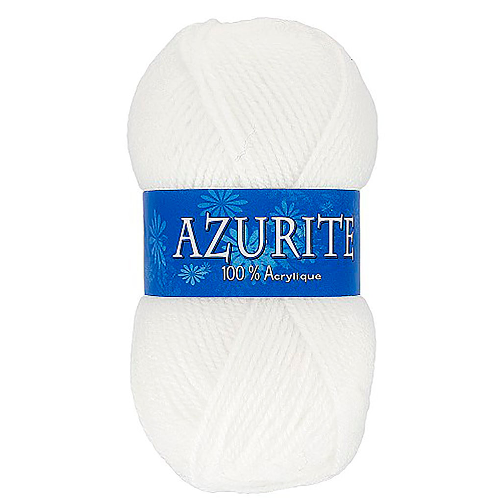 Lot de 10 pelotes de laine AZURITE blanches 50g
