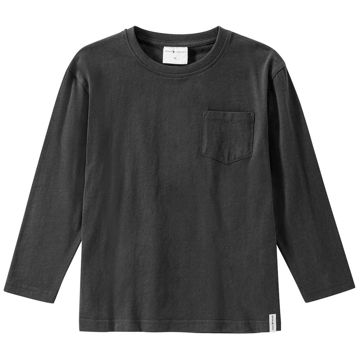 Jonas Nielsen Jungen Langarmshirt in Unifarben dunkelgrau